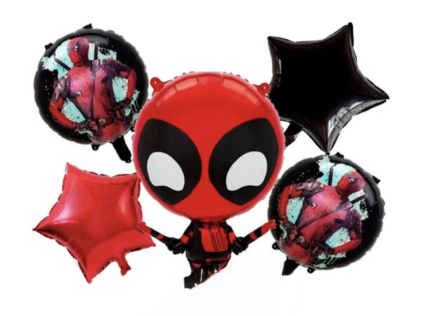 Pack 5 globos Deadpool (con helio)