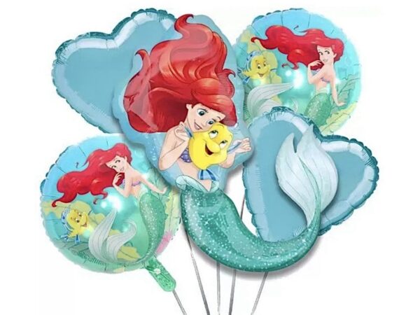 Pack 5 globos la Sirenita (con helio)
