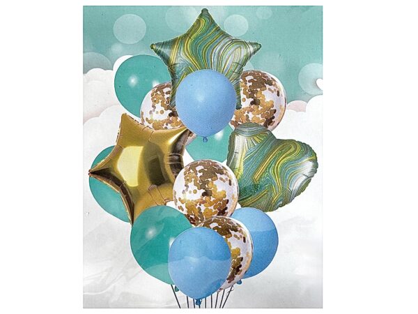 Pack 14 globos marmoleado party (con helio)