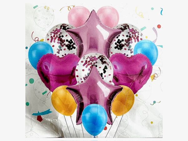 Pack 14 globos multicolor party (con helio)