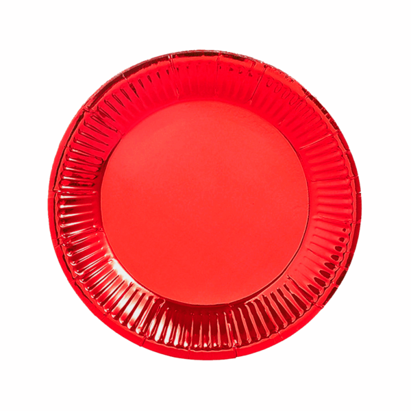 Platos rojos metalicos (pack 10)