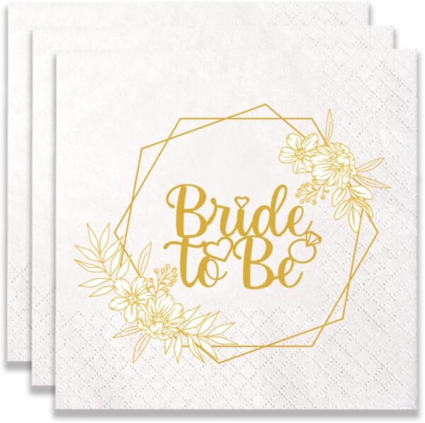 Servilletas Bride to be (pack 10) gold novia
