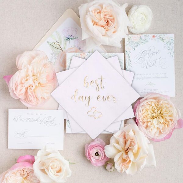 Servilletas Best day ever (pack 10) gold - Imagen 3