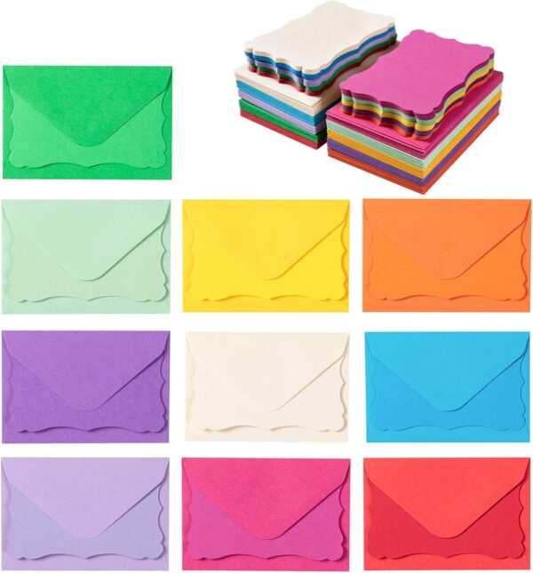 Tarjeta de colores con sobre x1 (colores variados) 10cm x 6.5cm aprox