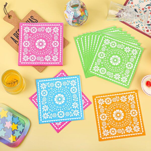 Servilletas fiesta mexicana (pack 10) (colores variados, cada pack un color) - Imagen 5