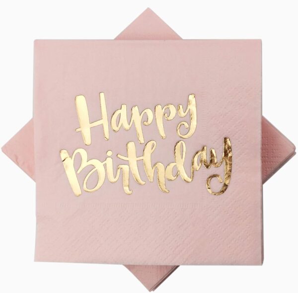 Servilletas Happy Birthday rose gold (pack 10)