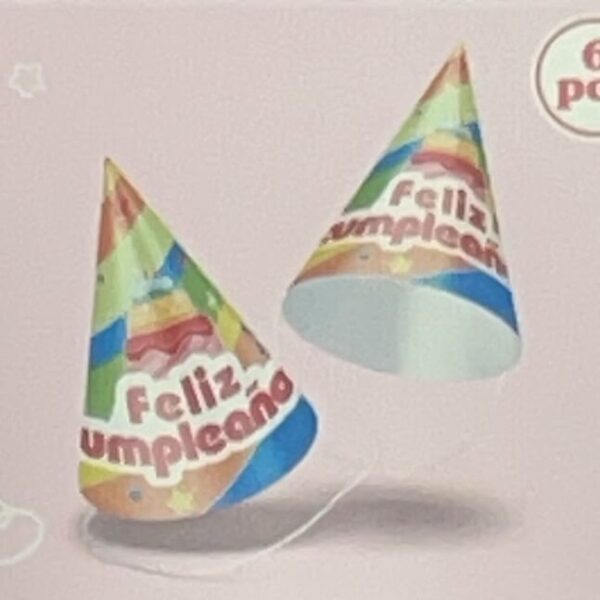 Gorros Feliz Cumpleaños (pack 6) multicolor