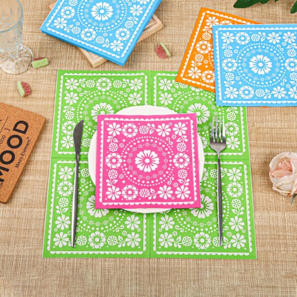 Servilletas fiesta mexicana (pack 10) (colores variados, cada pack un color) - Imagen 2