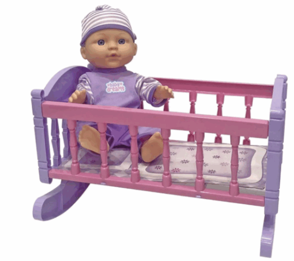 Muñeca Baby Dreams (27cm arpox) con cuna y accesorios (oferta)