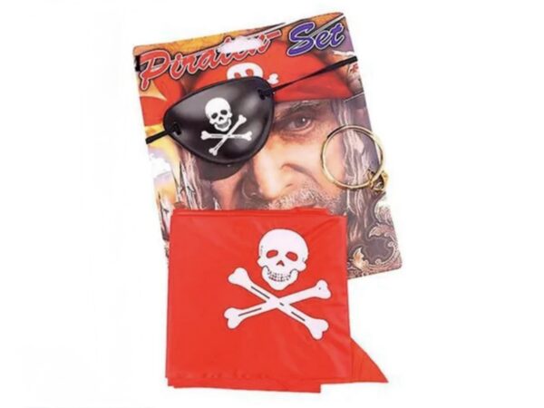 Disfraz pirata kit (bandana, parche y arete a presion)