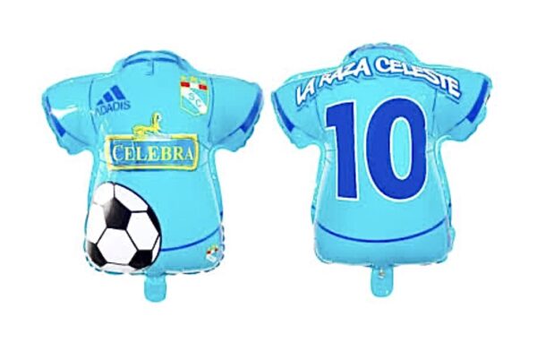 Globo camiseta Sporting Cristal (28cm x 25cm aprox) viene inflado con aire y paliglobo