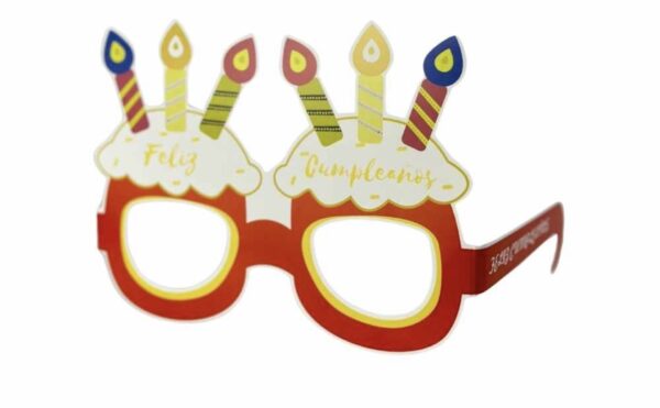Lentes Feliz cumpleaños (pack 6) rojo