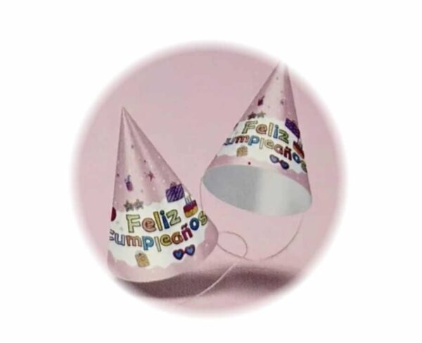 Gorros Feliz Cumpleaños (pack 6) rosa