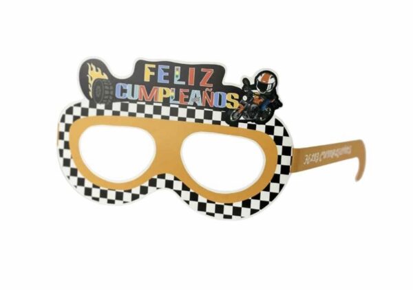 Lentes Feliz cumpleaños (pack 6) blanco y negro