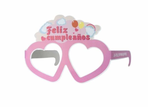 Lentes Feliz cumpleaños (pack 6) rosa