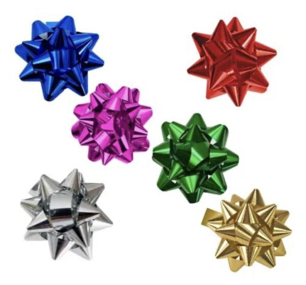 Moños metalicos pequeños (box pack 12) colores variados