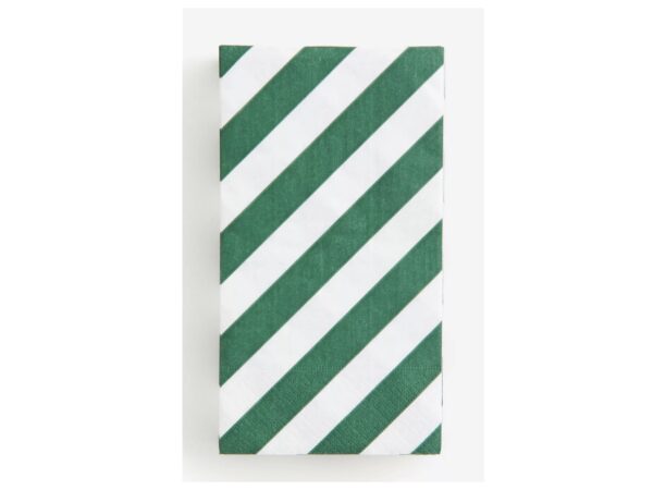 Servilletas rayadas verde y blanco (pack 10)