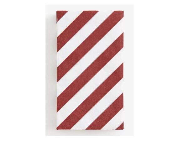 Servilletas rayadas rojo vino y blanco (pack 10)