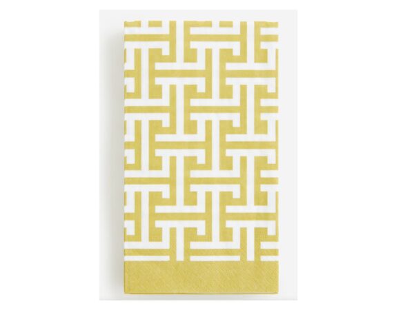Servilletas diseño mostaza y blanco (pack 10)