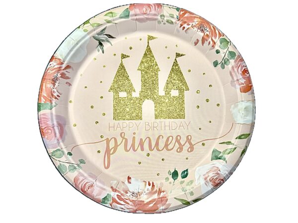Platos Happy Birthday princess (pack 12)