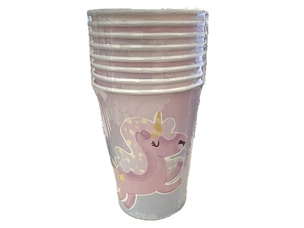 Vasos unicornio degrade pastel (set 8)