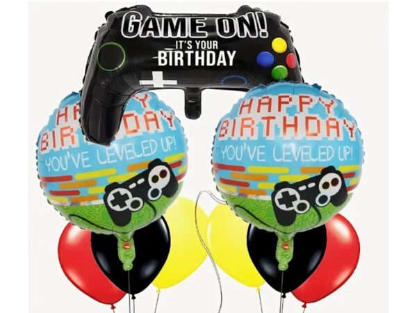 Pack 9 globos Gamer Its your Birthday (con helio)
