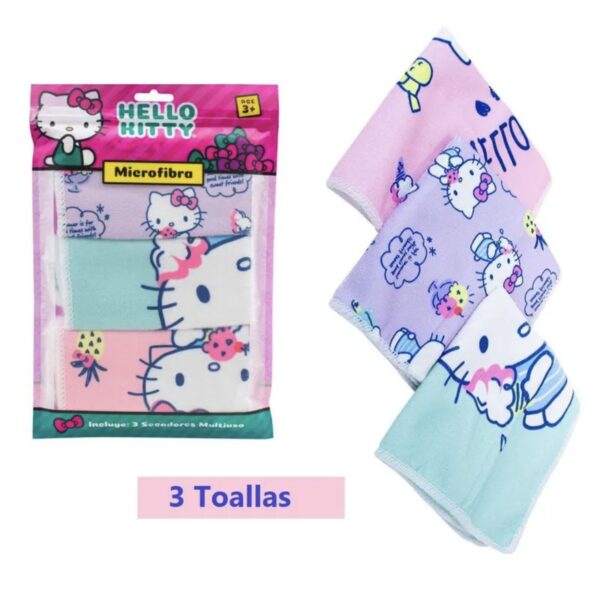 Toallas de microfibra Hello Kitty (pack 3)