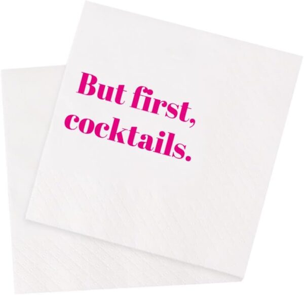 Servilletas But first, cocktails. (pack 10)