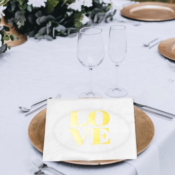 Servilletas Love gold (pack 10) - Imagen 3