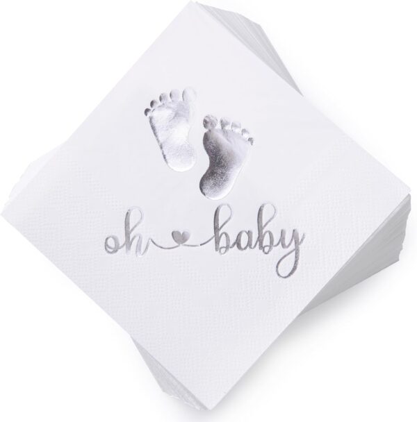 Servilletas Oh baby silver (pack 10)