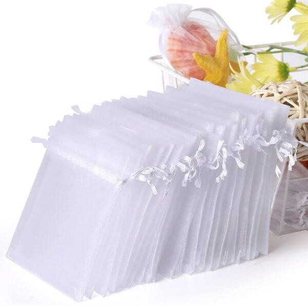 Bolsas de organza blanca 8cm x 10cm (pack 10)