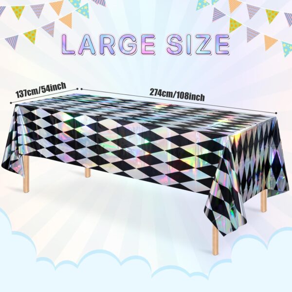 Mantel rombos negro & iridiscente party (138cm x 274cm) (tornasol) - Imagen 5