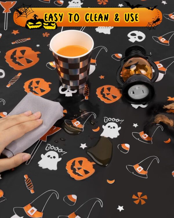Mantel Halloween Boo (negro y naranja) (108cm x 274cm) - Imagen 3