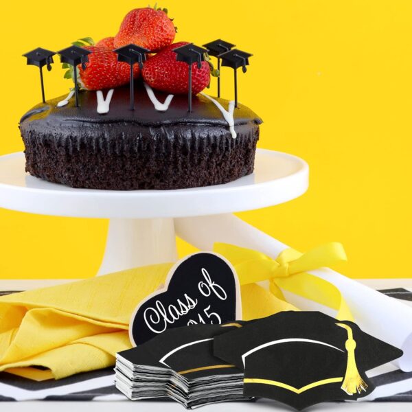 Servilletas graduacion black & gold (pack 10) - Imagen 3