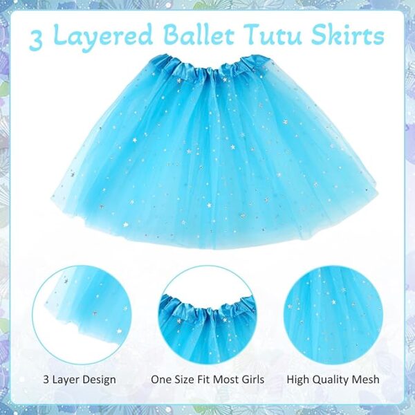 Tutu estrellas glitter color entero tul de tres capas (talla 2 a 9 años aprox) (colores variados) - Imagen 3
