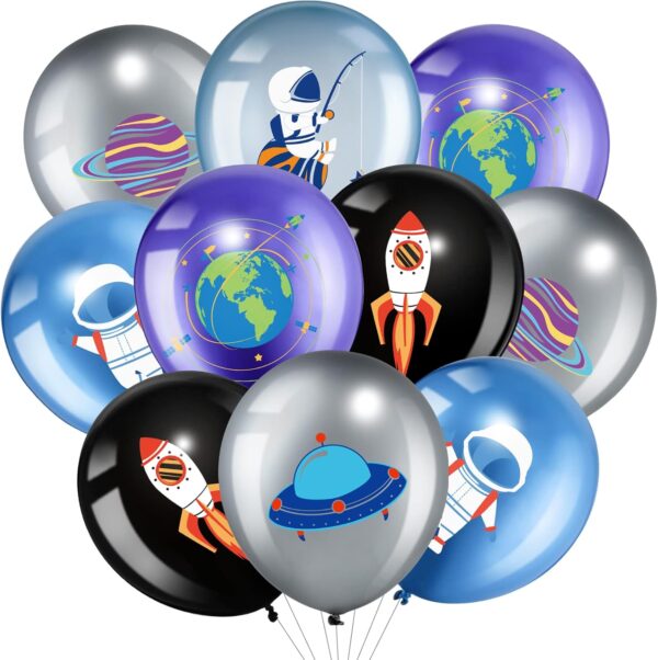 Globos astronauta / espacio / nave / planeta 12"