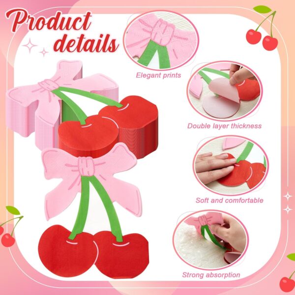 Servilletas cerezas sweet (pack 10) - Imagen 4