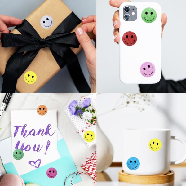 Stickers smile glitter (pack 20) colores variados - Imagen 3