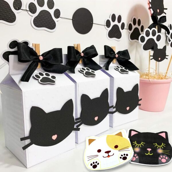 Servilletas Gato negro y blanco cutie (pack 10) dual Halloween - Imagen 5