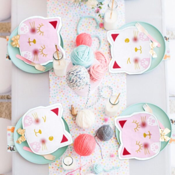 Servilletas gato pink & white (pack 10) - Imagen 5