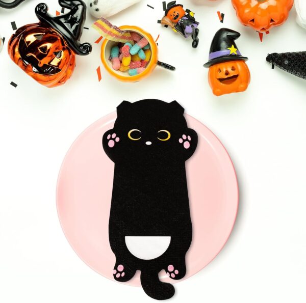 Servilletas gatito negro (pack 10) halloween - Imagen 3