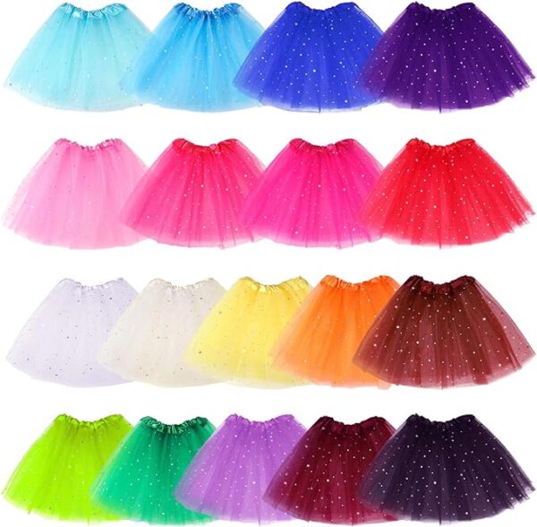 Tutu estrellas color entero tul de tres capas (talla 2 a 9 años aprox) (colores variados)