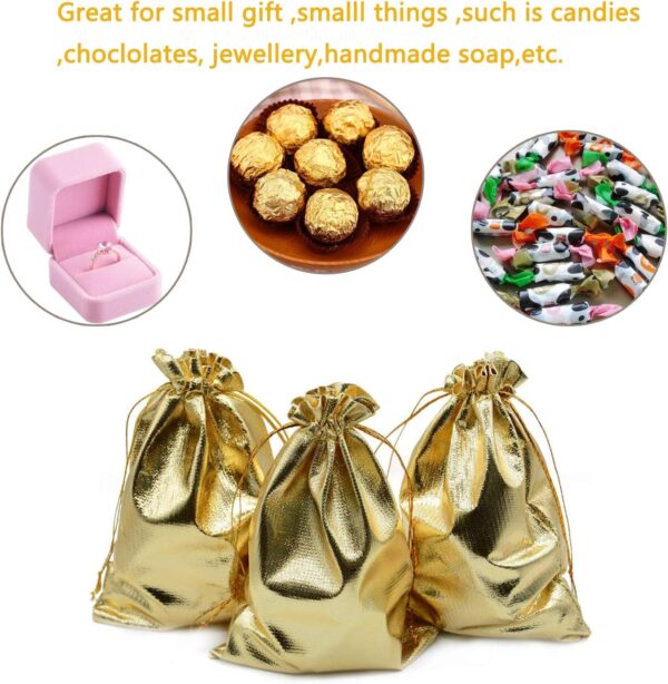 Bolsas de organza gold (pack 4) (12cm x 9cm) - Imagen 3