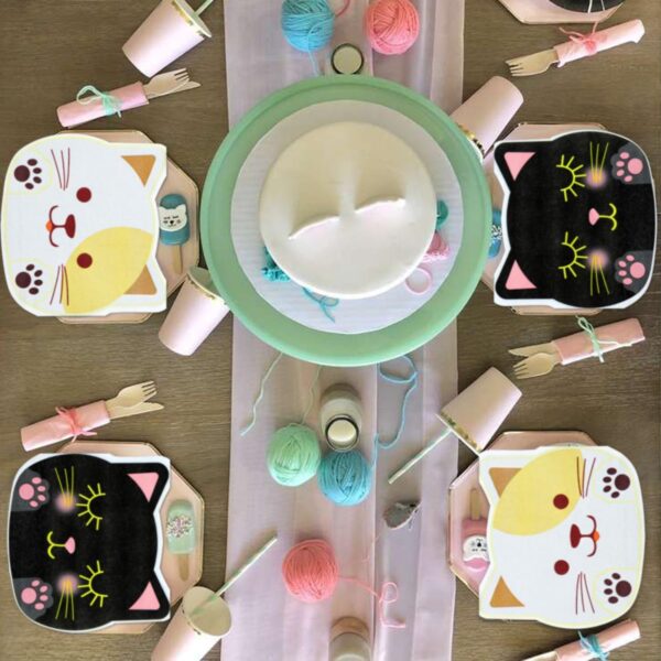 Servilletas Gato negro y blanco cutie (pack 10) dual Halloween - Imagen 3
