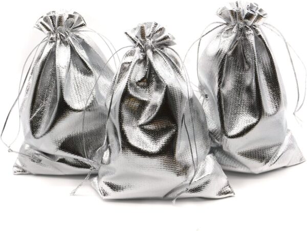 Bolsas de organza silver (pack 4) (12cm x 9cm)