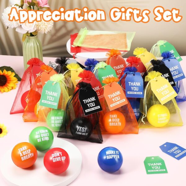 Bola antiestres con mensajes motivacionales mas bolsa de organza de regalo (colores variados) - Imagen 3