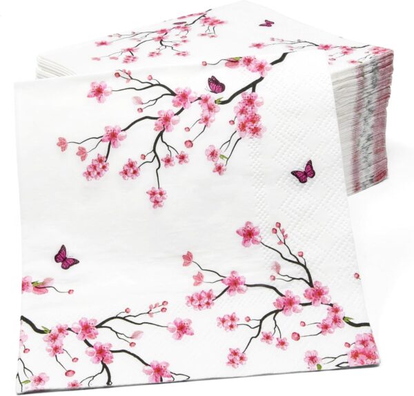 Servilletas florales cerezos (pack 10)