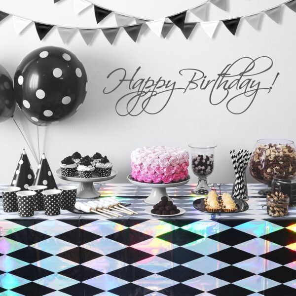 Mantel rombos negro & iridiscente party (138cm x 274cm) (tornasol) - Imagen 6