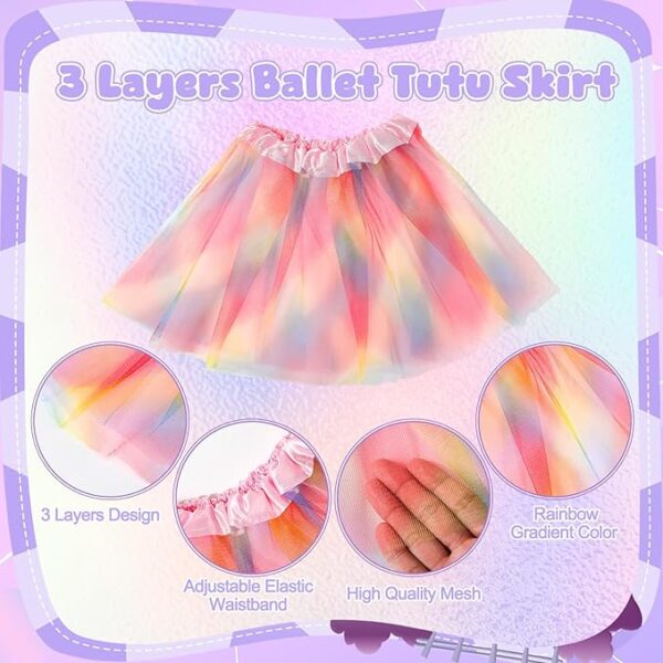 Tutu tricolor tul de tres capas (talla 2 a 9 años aprox) (colores variados) - Imagen 3
