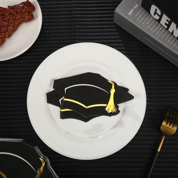 Servilletas graduacion black & gold (pack 10) - Imagen 4